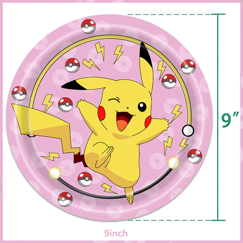 Pokemon Birthday Decoration Pikachu Balloons Party Supplies Paper Tableware Set Tablecloth Straws Cup Plates Baby Shower Toys