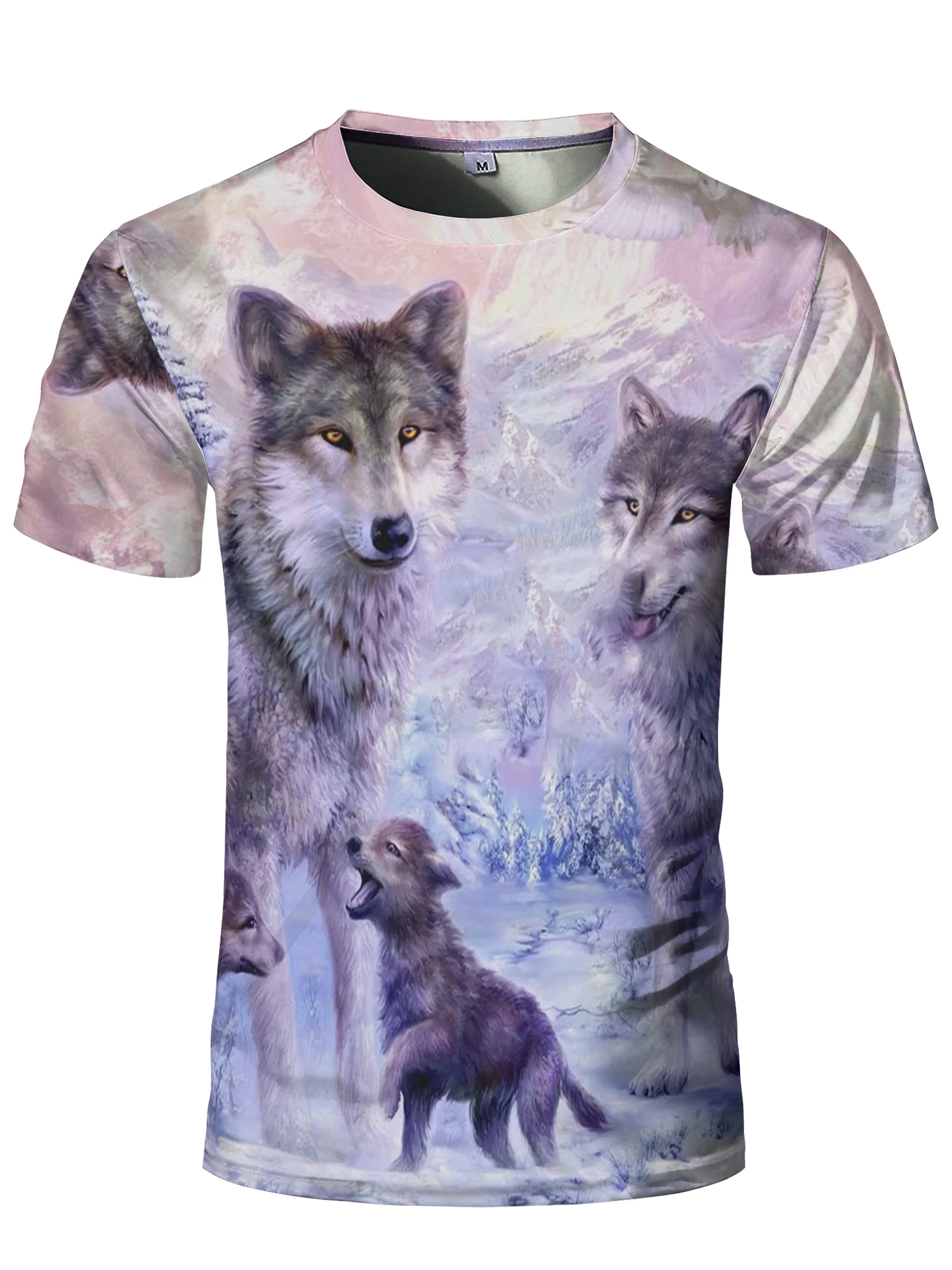 2024 Wolf T Shirt For Mens Animal Print Short Sleeve Top 3D Casual Street Man\'s T-shirt Oversized Tee Shirt Men Vintage Clothing