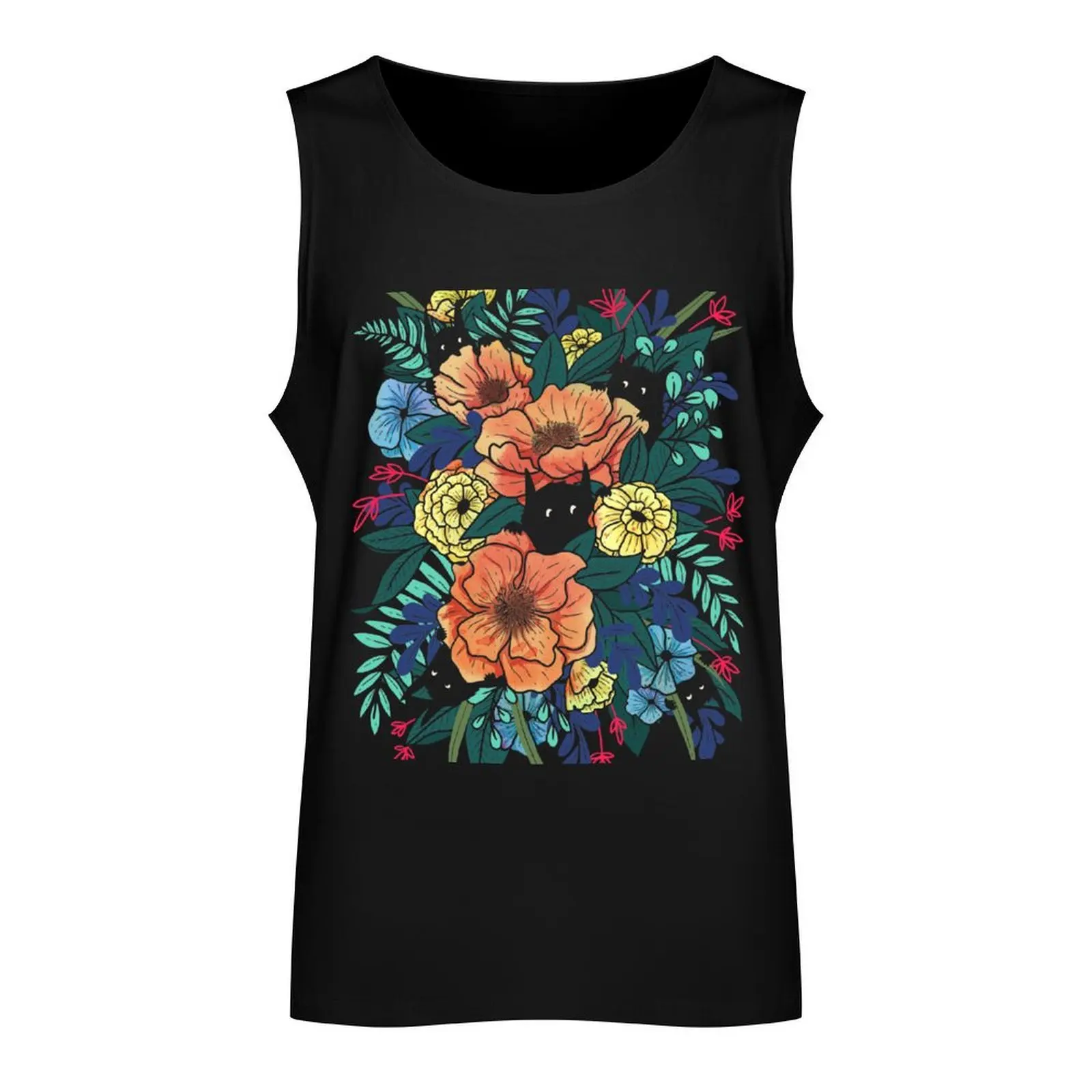 Wild Flowers Tank Top Top summer male top