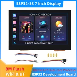 ESP32-S3 Development Board 7 Inch Touch Display 800×480 Xtensa LX7 Dual-core Processor 8M Flash WiFi BT5 for GUI LVGL HMI ESP32
