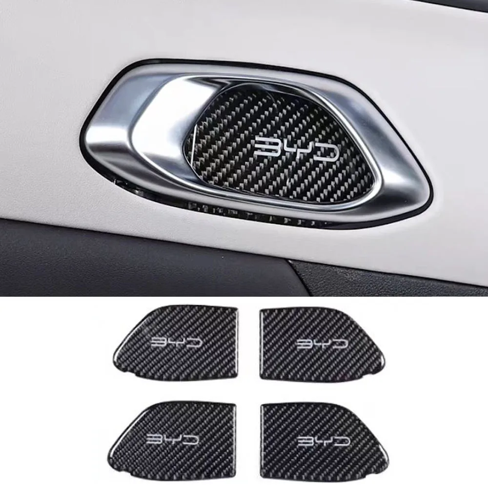 For BYD Yuan UP yuan pro 2023 2024 2025 Inner Door Bowl Patch Carbon Fiber Pattern Internal Dropping Adhesive Protective Patch