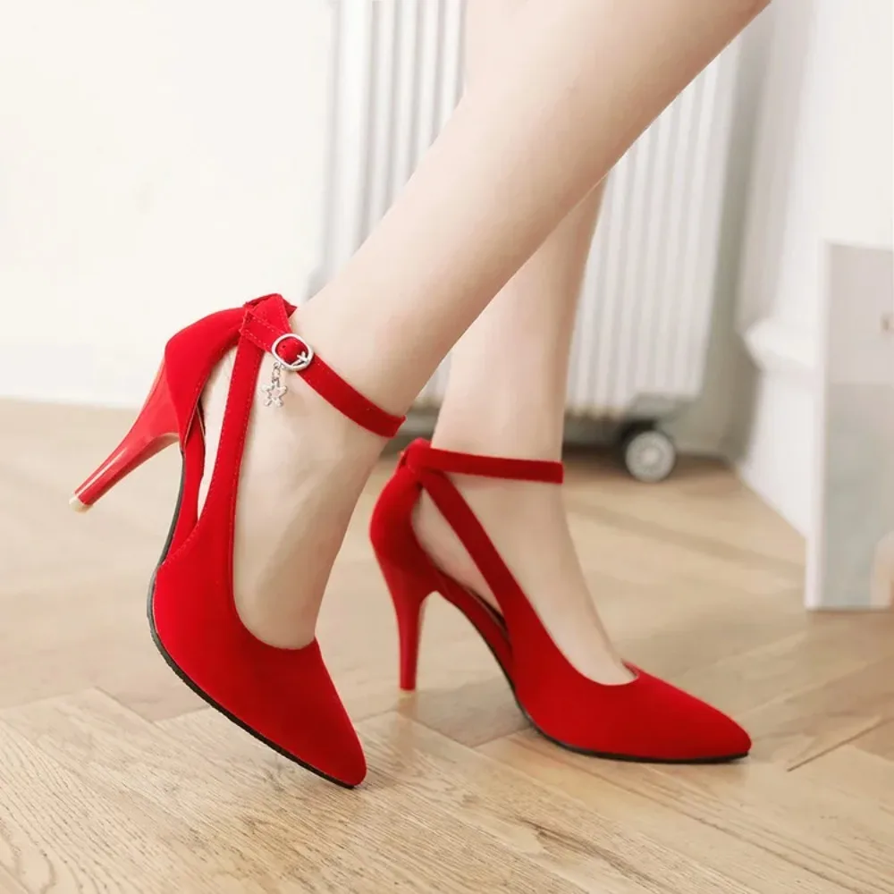 Shoes Woman 2017 New Arrival Wedding ladies high heel shoes Fashion Sweet Dress pointed toe Women Shoes Pumps Big size 28-54 E-1