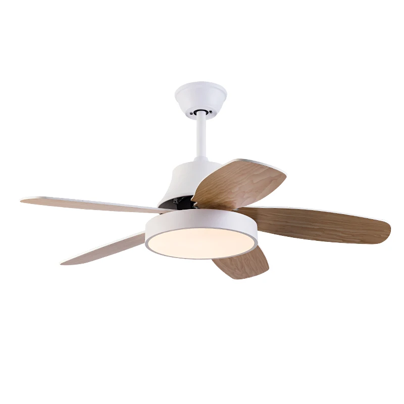 Inverter Motor Modern Simple Five Wooden Blades Ceiling Fan with light 6 Speed and Timer Silent Remote Control Ceiling Fan