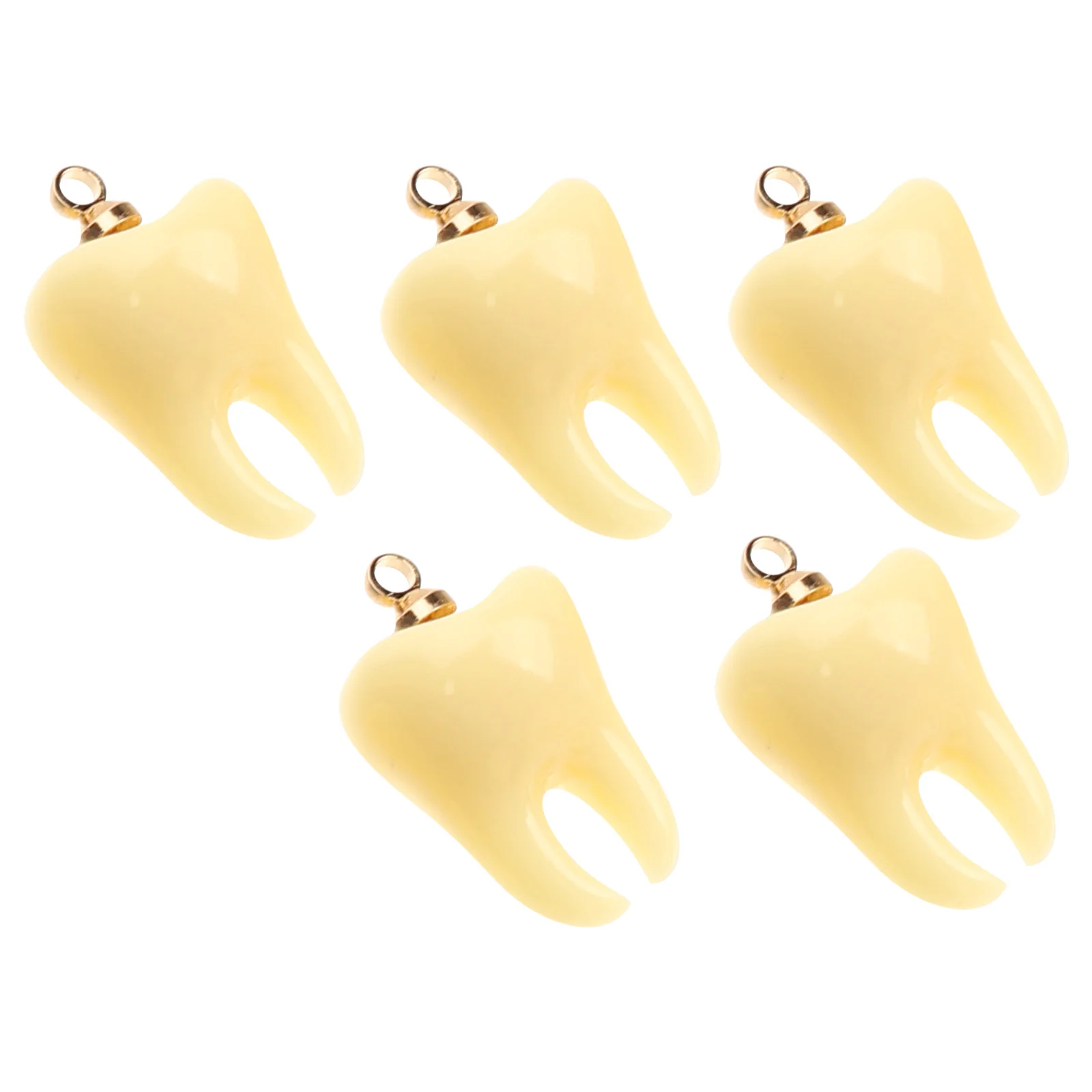 5 Pcs Tooth Shape Pendant Bracelet Charms Jewelry for DIY Craft Necklaces Teeth Mini