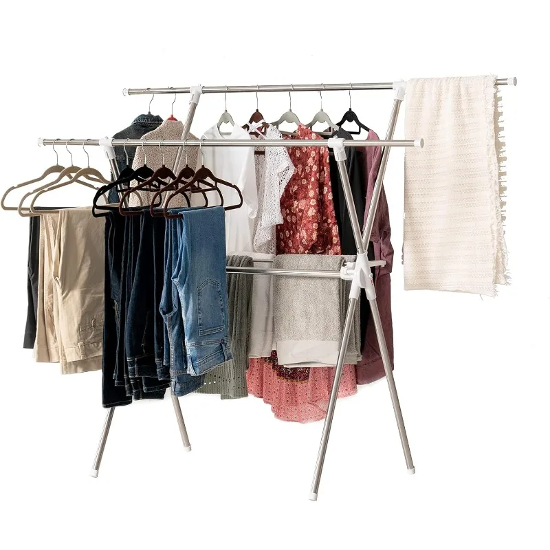 

США Складная с выдвижными стержнями для больших стиральных грузов, сушилка для одежды, отдельно стоящая складная вешалка для белья