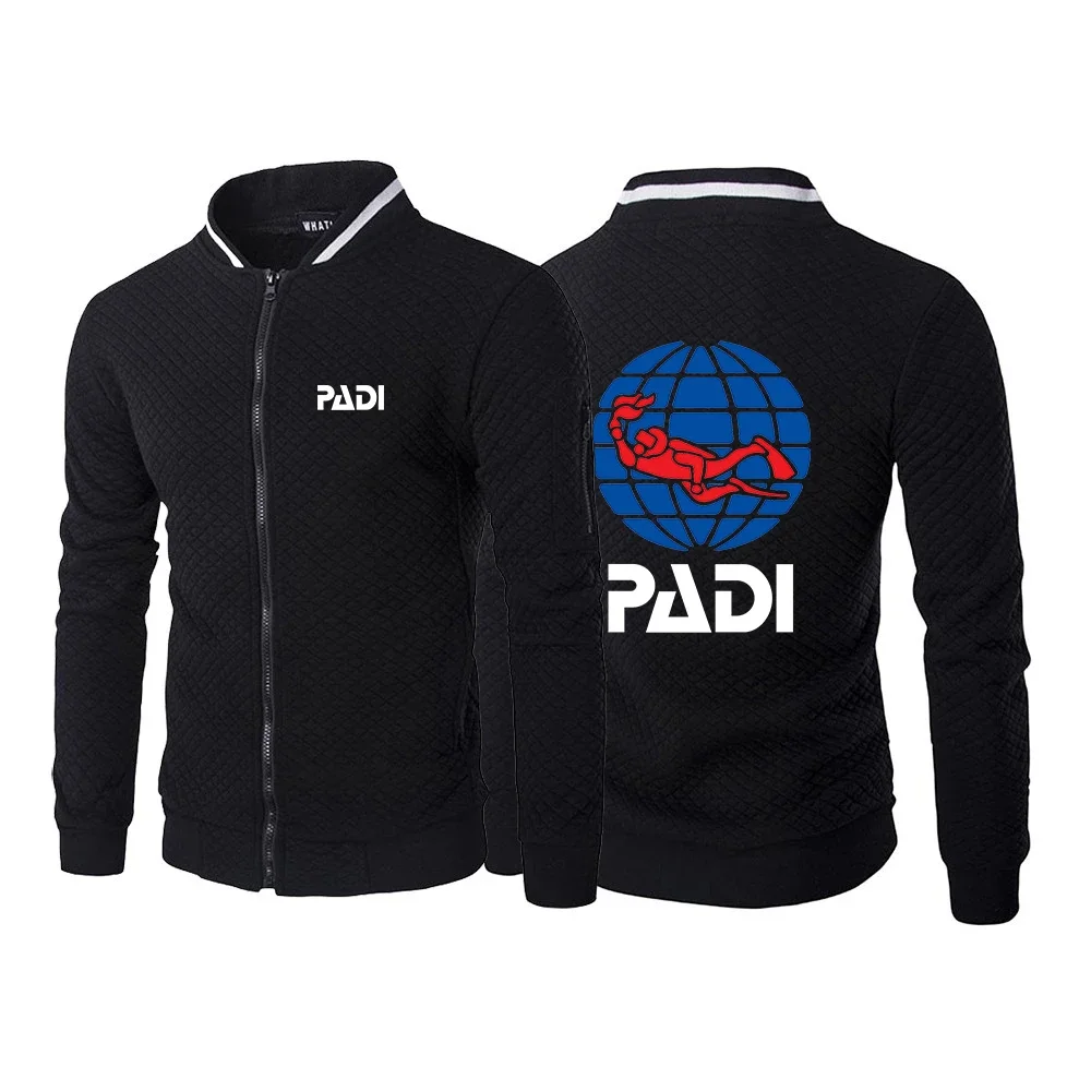 

Scuba Driver Padi 2023 New Men Spring And Autumn Printing Casual Fashion Simple Six-color Zip Round Neck Hight Quality Coat Tops