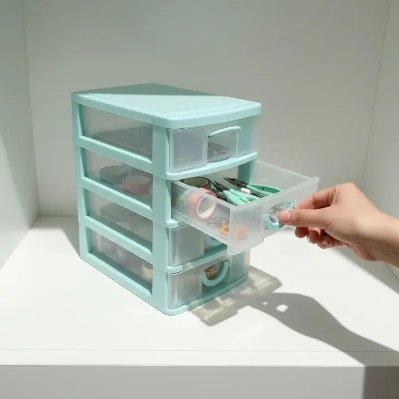 4-Layer Transparent Jewelry Storage Box Set with Drawer Style for Organizing Accessories in Bedroom