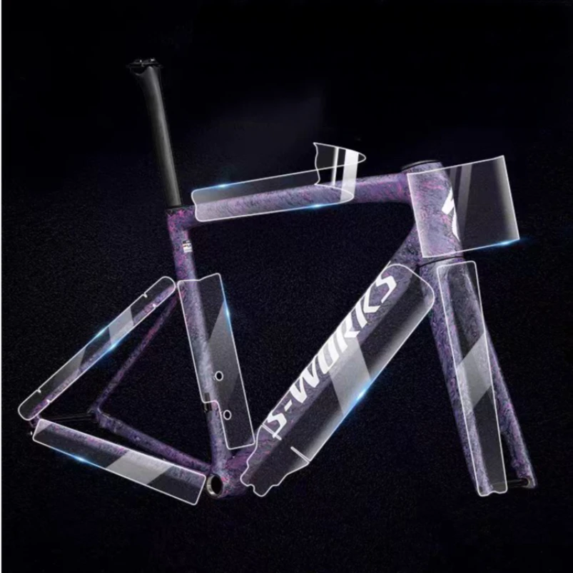 Película protectora Universal para bicicleta de carretera, marco de bicicleta de montaña, Protector resistente a los arañazos, pegatina para bicicleta, Protector de TPU para bicicleta
