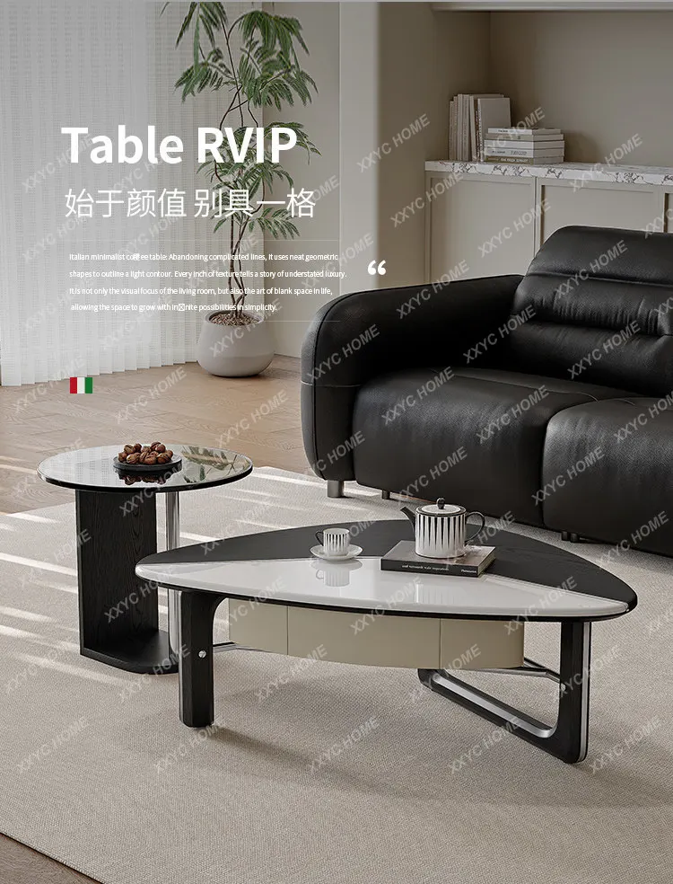 minimalist microcrystalline stone coffee table triangular living room home special-shaped high-end side table