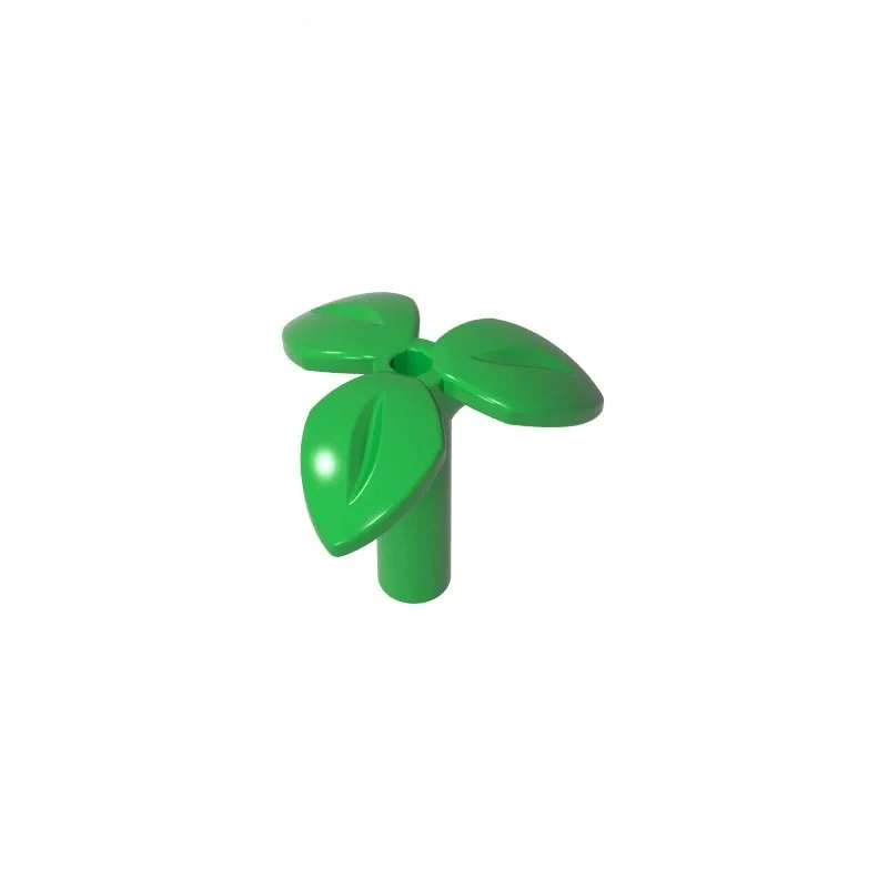 10Pcs 3 Leaf Bud MOC Compatible 37695 Bricks Parts Assembles Particles Including Three Leaves Flower Stem Grass Plant DIY Toy