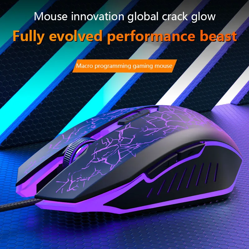 

Wrangler USB Wired Mouse Luminous Gaming Eating Chicken Game Macro Programming 6D Mouse