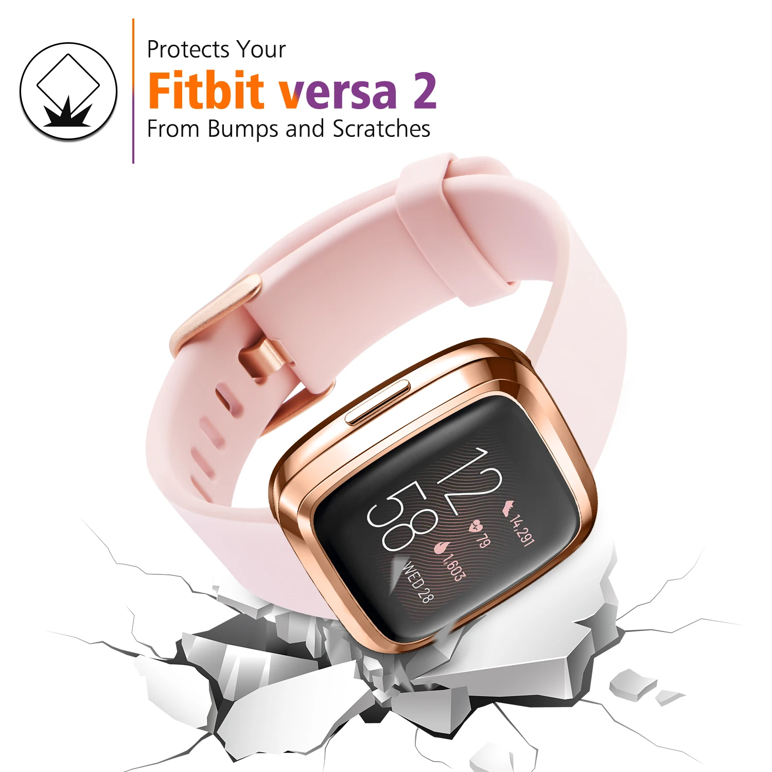 Protector de pantalla de Tpu para Fitbit Versa 2 Versa 3 Versa Lite, carcasa impermeable para reloj inteligente, cubierta de parachoques para Fitbit Versa Sense