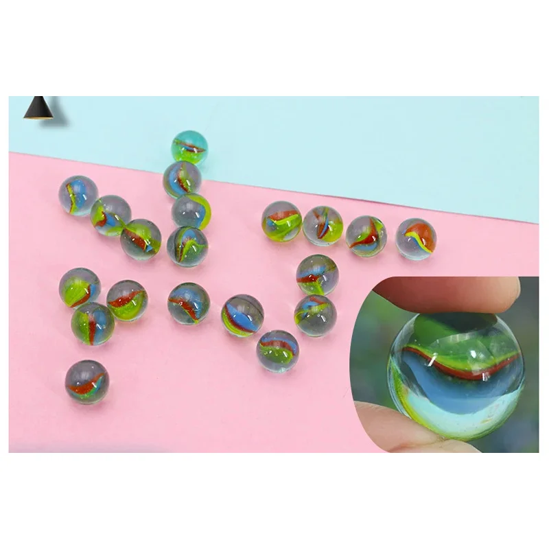 20 pçs mármores de vidro crianças bola de vidro 16mm mármores colorido jogo estresse pinball máquina creme contas vaso tanque de peixes decoração brinquedos