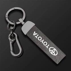 Metal Leather Car Styling Keychain Styling Accessories For Toyota TRD Corolla CHR Yaris Auris Rav4 Hilux Prius Avalon CROWN REIZ