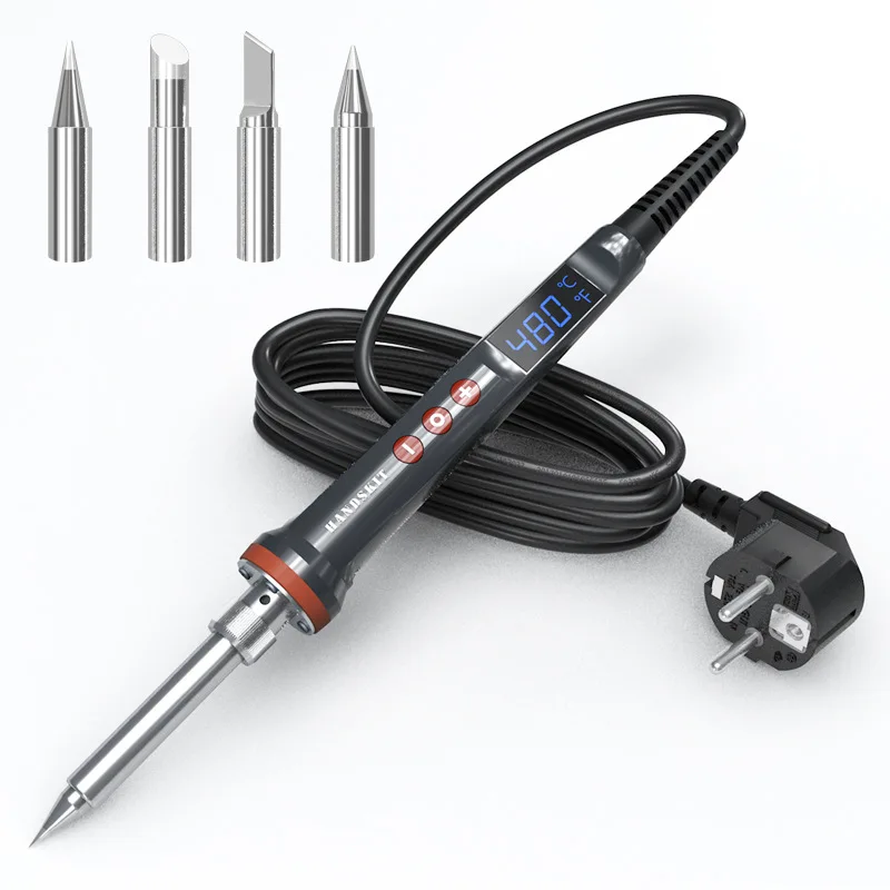 

High-power Iron Digital Display Constant Temperature 100w 200w Electric Soldering Iron +4 nozzles Industrial Grade Welding Tool