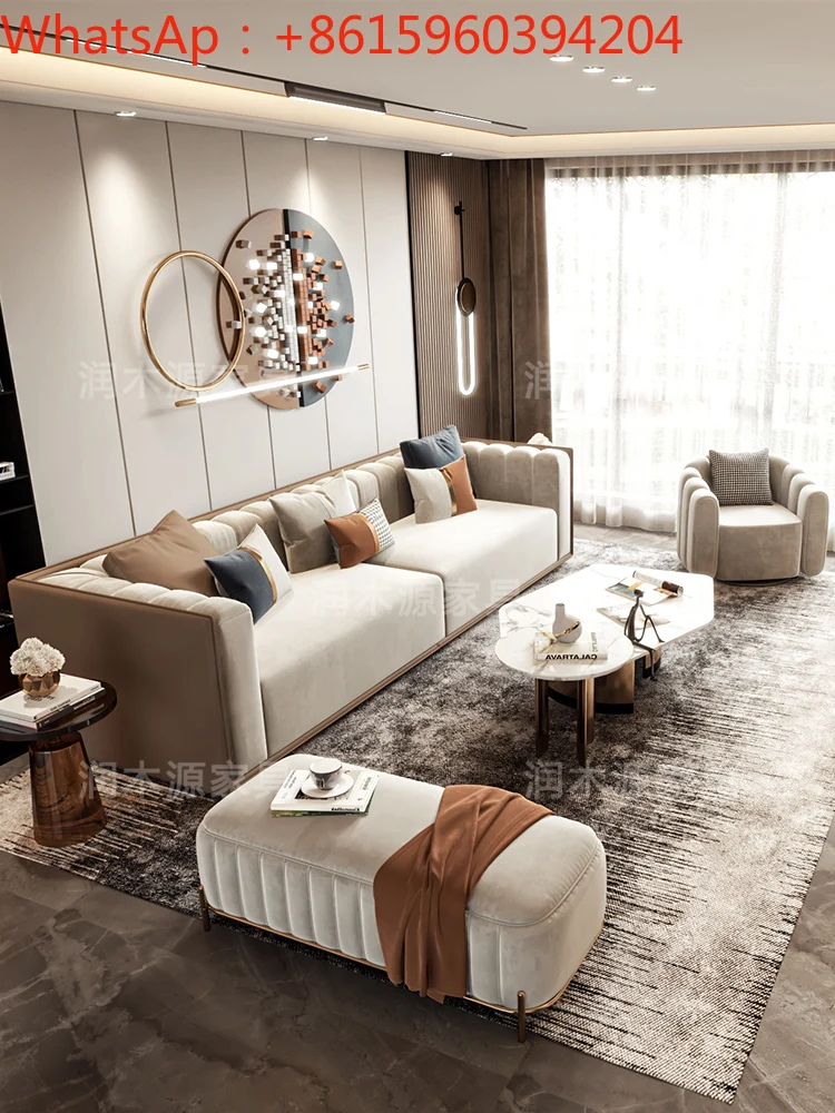 

Light luxury, frosted, technology, leather, cloth, sofa, wash-free, modern simple designer living room sofa