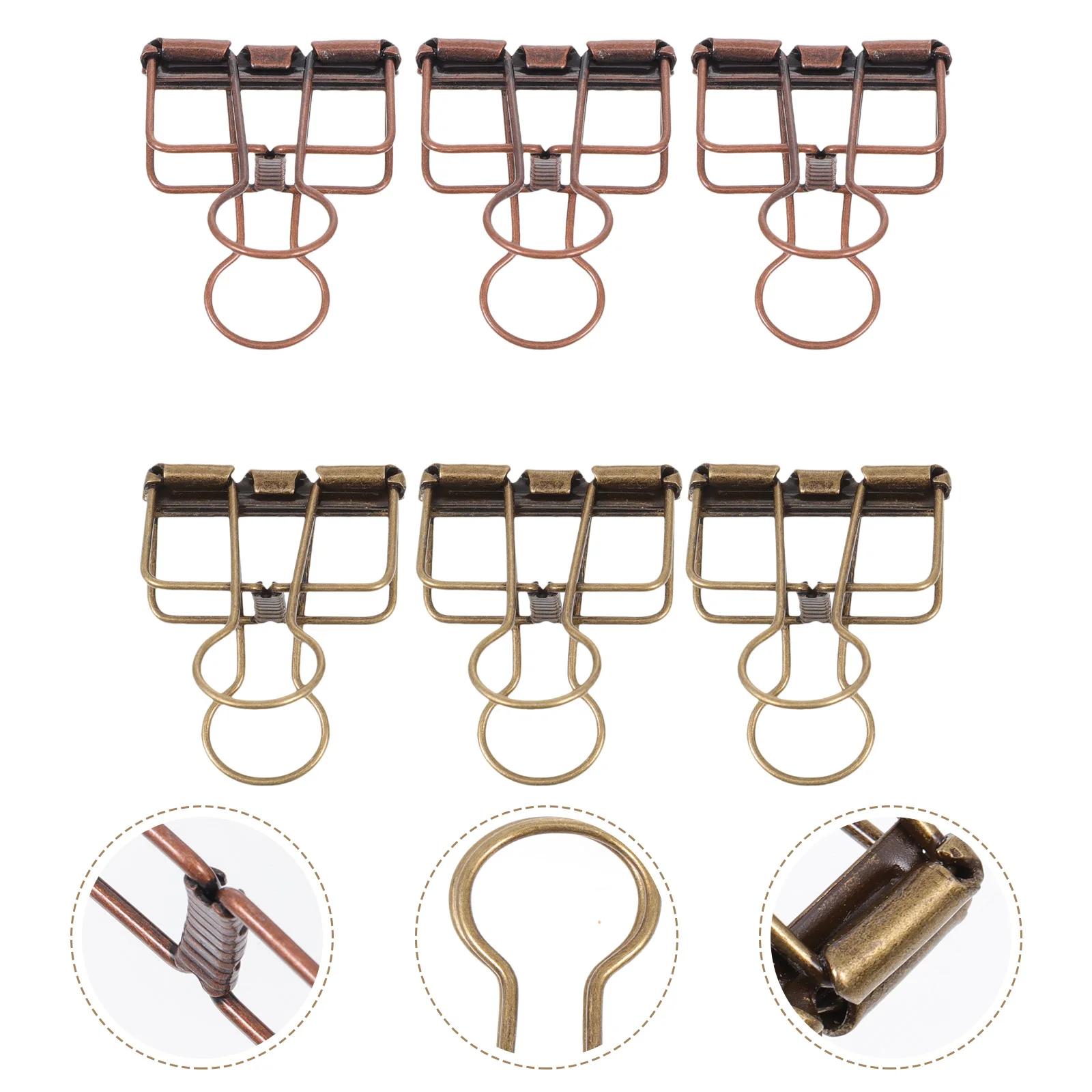 

6 Pcs Elliot Folder Exquisite Test Paper Bookshelves Binder Clips Office Supplies Holder Retro Iron