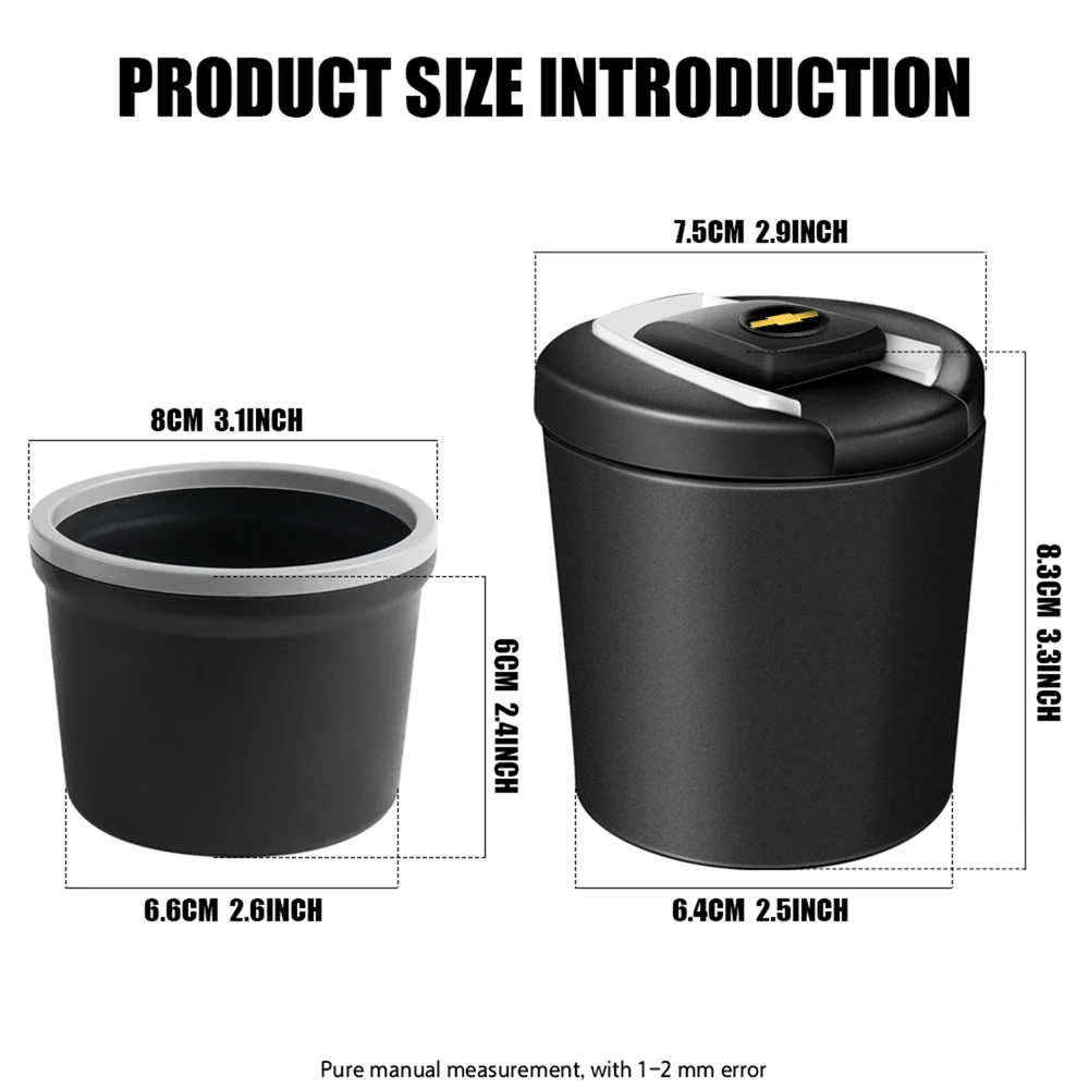 Portable Car Cigarette Ashtray Cup With Lid Portable Detachable for Chevrolet Cruze Lacetti Sonic Spark Sail Aveo T250 Cobalt