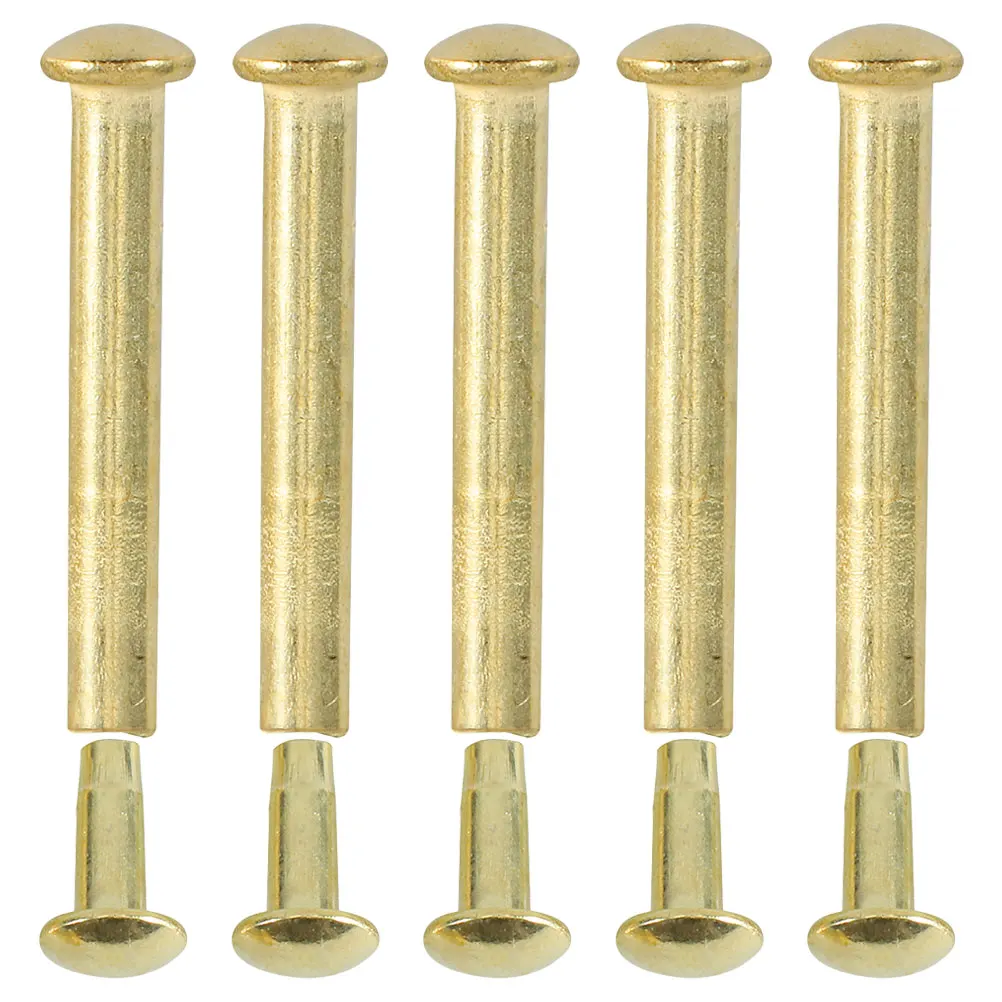 

5set Folding Fan Rivet Nut Repair Kit 25Mm Metal Axle Shaft Replacement Fasteners For Bamboo Paper Fan Diy Durable Gold Plated