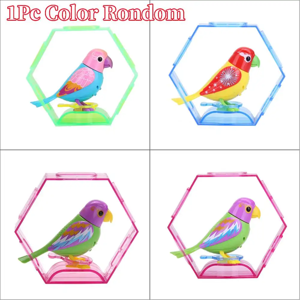 1Pc Plastic Geluid Spraakbesturing Activeren Tjilpen Zingen Vogel Kinderen Speelgoed Cadeau Intelligente Spraakbesturing Om Vogel Speelgoed te bedienen