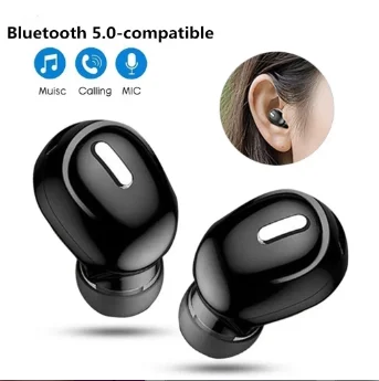 Bluetooth-compatible Wireless Earphone Stereo Sound Headphones With Mic Single in-Ear Sports Headset For Xiaomi Huawei