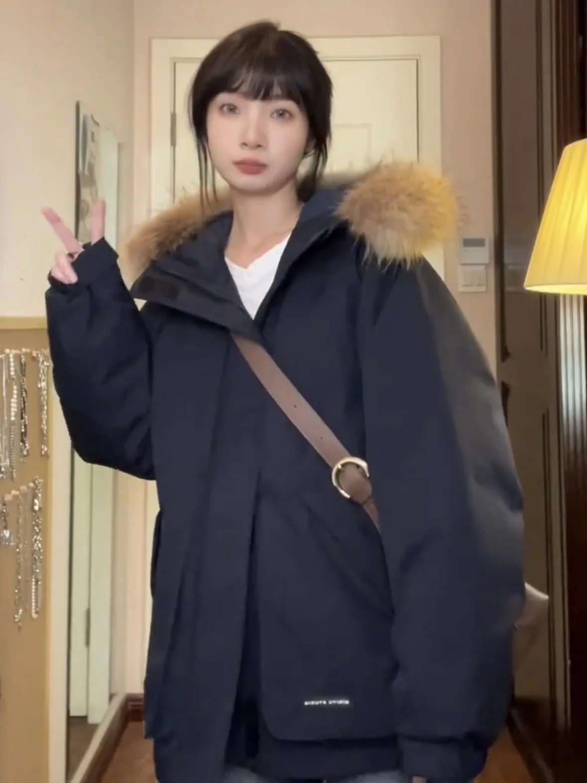 Thiened American Workwear Sle Parka da donna in cotone Jaet Inverno Nuovo arrivo Coppia calda Cappotto con collo in pelliccia grande