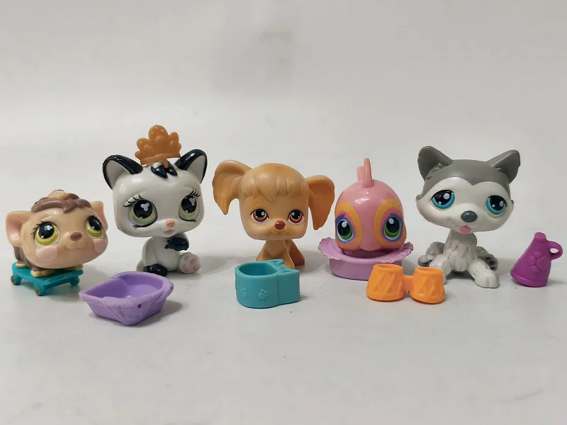 5pcs/lot LPS Toy Cat Dog Fish W/Accessories Littlest Pet Shop Fgures #256