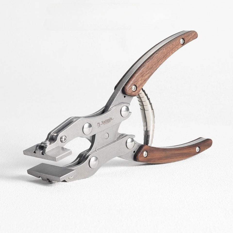 38mm Black Walnut Handle Leather Tool Leather Flat Pliers Stainless Steel Handmade Leather Work Clamp Press Craft Parallel Plier