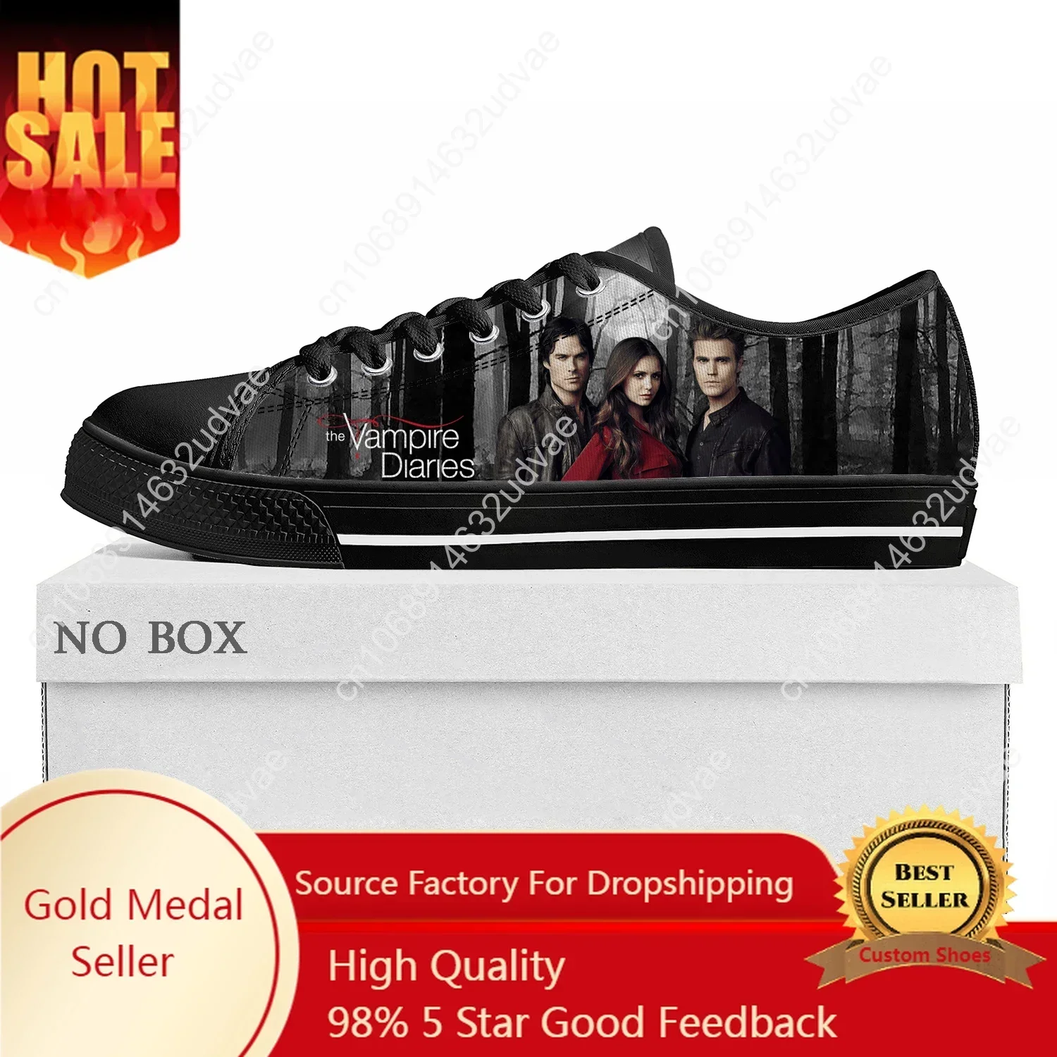 The Vampire Diaries Low Top Sneakers Mens Womens High Quality Canvas Sneaker Salvatore Shoes Custom Made Casual Shoe