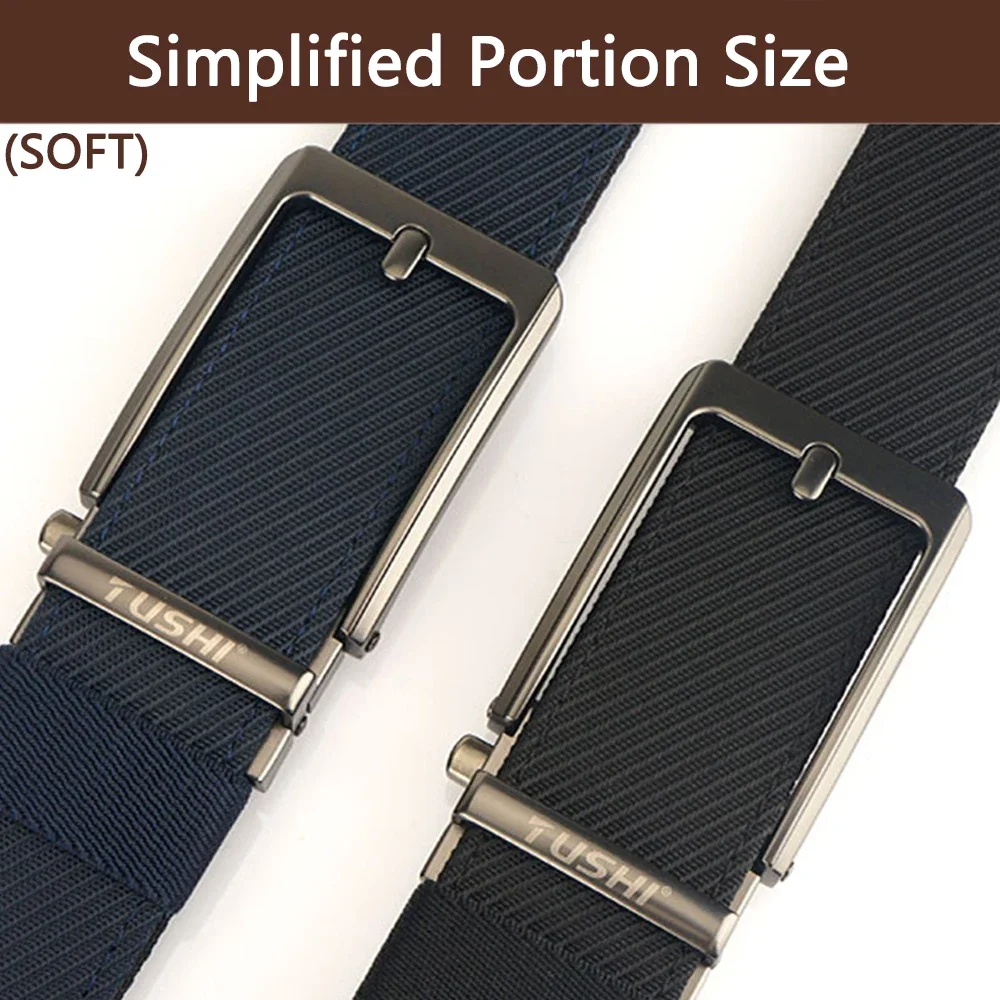 TUSHI Brand New 3.5 Wide Alloy Automatic Buckle Thickened Double-Layer Nylon Soft Mens Belt Versatile Casual Outdoor Pants Belt