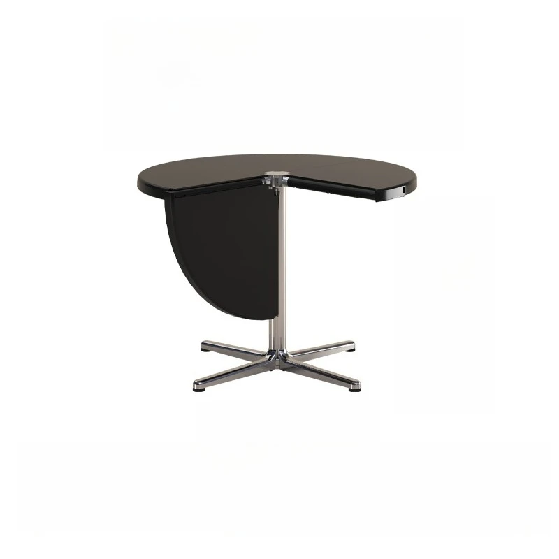 Foldable multi-functional round table, dining table semi-circular special-shaped household dining table