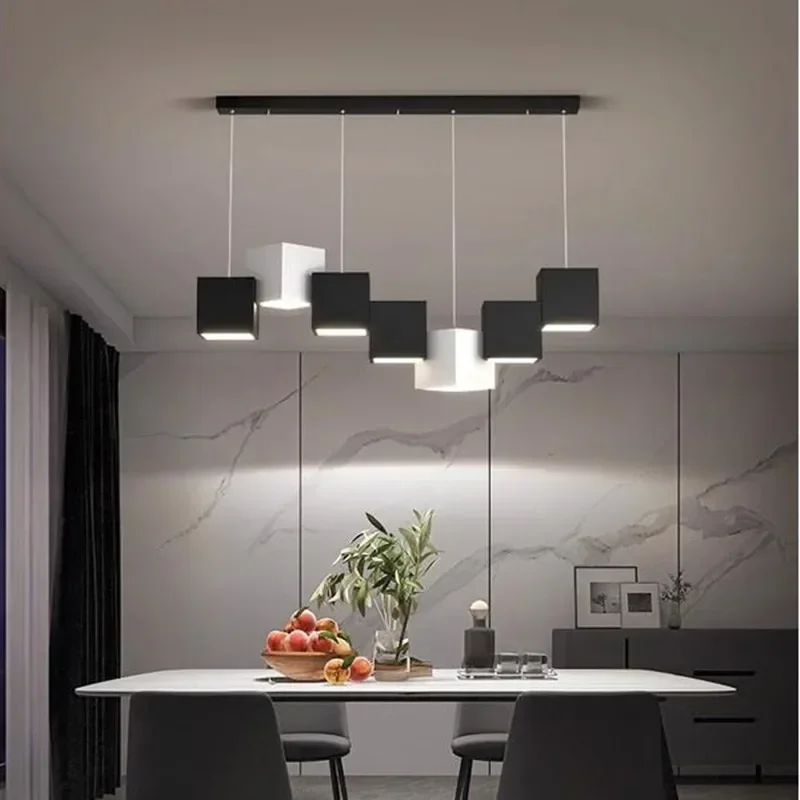 

Modren Minimalist LED Pendant Lights Creative Magic Cube Design Ceilng Hanging Lamps For Dining Room Living Room Light Fixtures