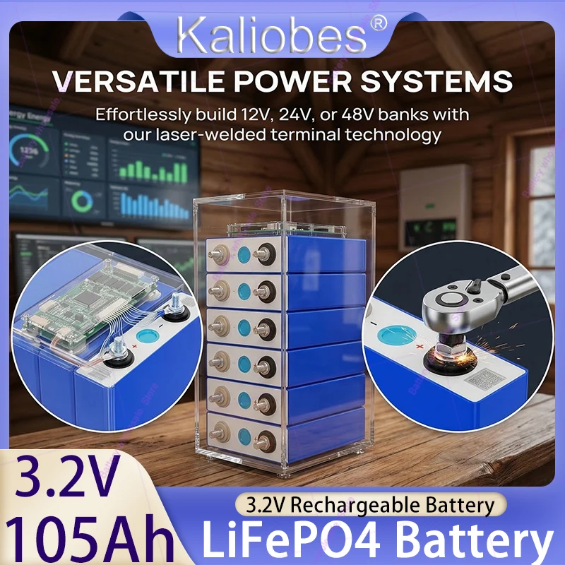 

3.2V 105Ah LiFePO4 battery Lithium iron phospha DIY 12V 24v 105000mah Electric Car Solar Inverter Boat Batteries Grade A