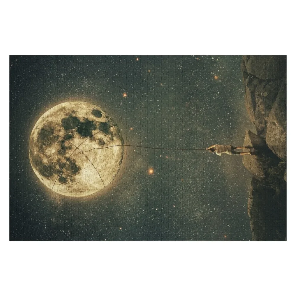 

pulling the moon Jigsaw Puzzle Woodens For Adults Personalized Photo Gift Personalized Puzzle