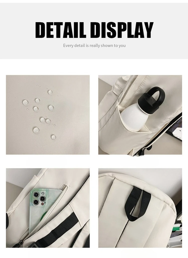 حقيبة ظهر عالية الجودة ذات سعة كبيرة بلون نقي حقيبة كتب مدرسية عالمية لطلاب الجامعات الابتدائية والثانوية