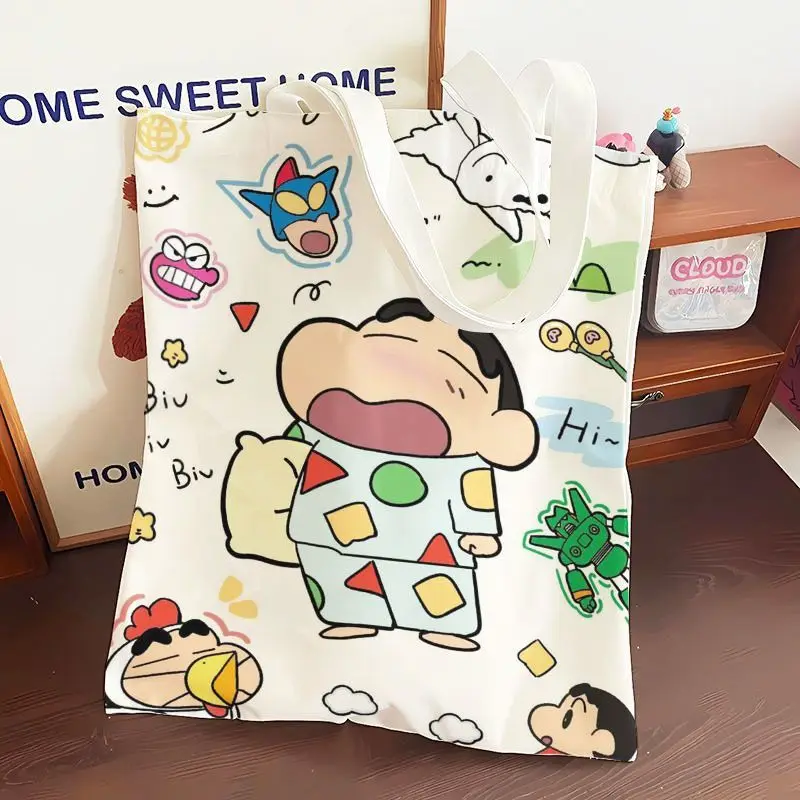 

Crayon Shin Chan Anime Cute Shopping Bag Women's Handbag Fashion Eco Shoulder Bag Shopper Canvas Bag School Storage Bag Gift