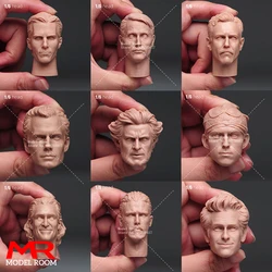 Unpainted 1/6 Hugh Jackman Joaquin Tom Holland Bruce Willis Head Sculpt Carving Model Fit 12'' Male Soldier Action Figure Body