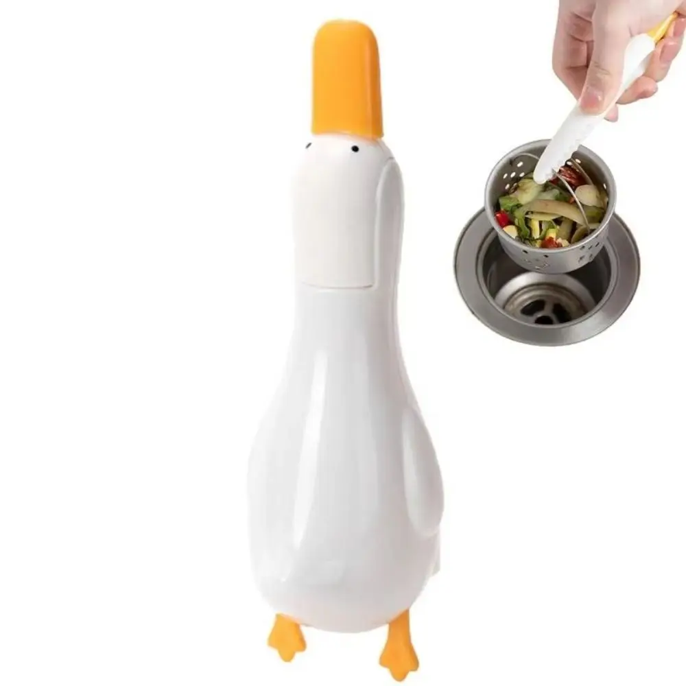 5 szt. Klips do włosów do łazienki 2w1 w kształcie kaczki, urocze, stabilne pęsety, klips do śmieci, dwugłowicowy klips do czyszczenia montowany na ścianie, do zlewu