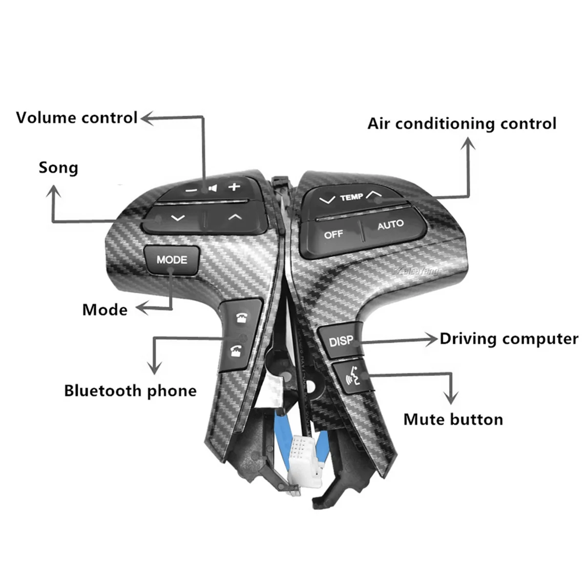 

Кнопочный переключатель рулевого колеса из углеродного волокна, кнопка аудио круиз-контроля для Toyota Hilux Vigo Corolla Camry Highlander