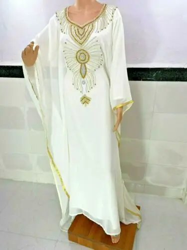 

Abaya Moroccan Dubai Kaftan Farasha Beaded Zircon Decoration Wedding Dress 60inches