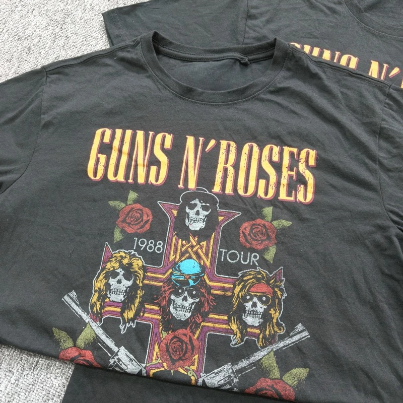 2025 Summer Classic Gunner Rock Band Men's T-Shirt Loose Large Size Cotton High Quality Design Printing Pattern Harajuku