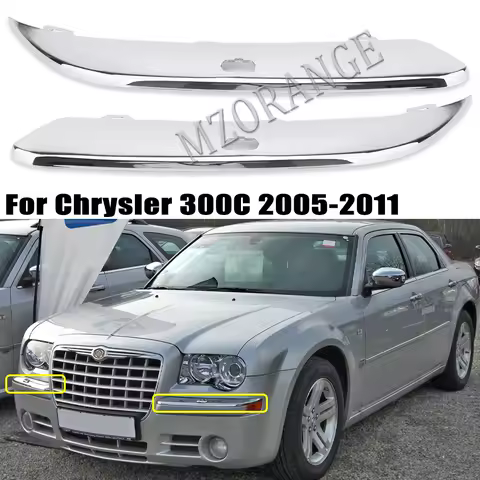 Front Bumper Chrome Trim Molding for Chrysler 300C 2005-2010 2011 Chrome Front Bumper Reflector Trim Chrome Deck Trim Cover