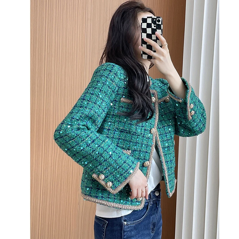 Ele الثقيلة العمل الصغيرة Fraance Sleenn Jaet المرأة الراقية مخصصة الخريف جديد Faion ort ملابس خارجية