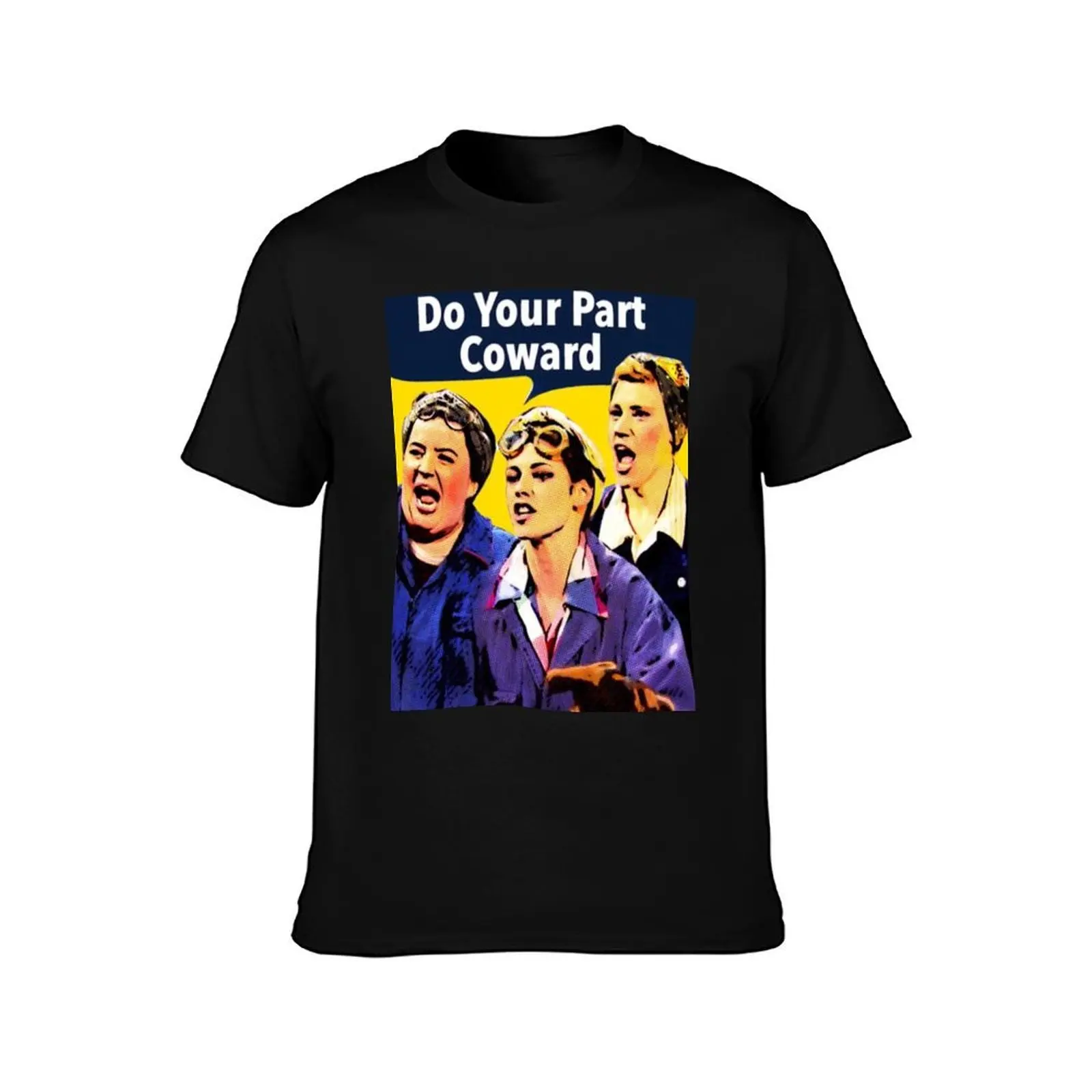 Do Your Part Coward T-Shirt, Summer Casual Cotton Tee, Oversized Streetwear Tops, Vintage Graphic Print, Loose Fit Short Sleeve