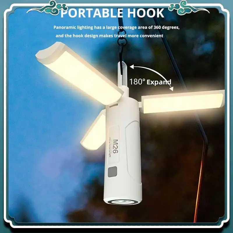 

Foldable Camping Lantern 2000Mah Portable Outdoor Lighting Flashlight Tent Light Rechargeable Emergency Equipment Lamp