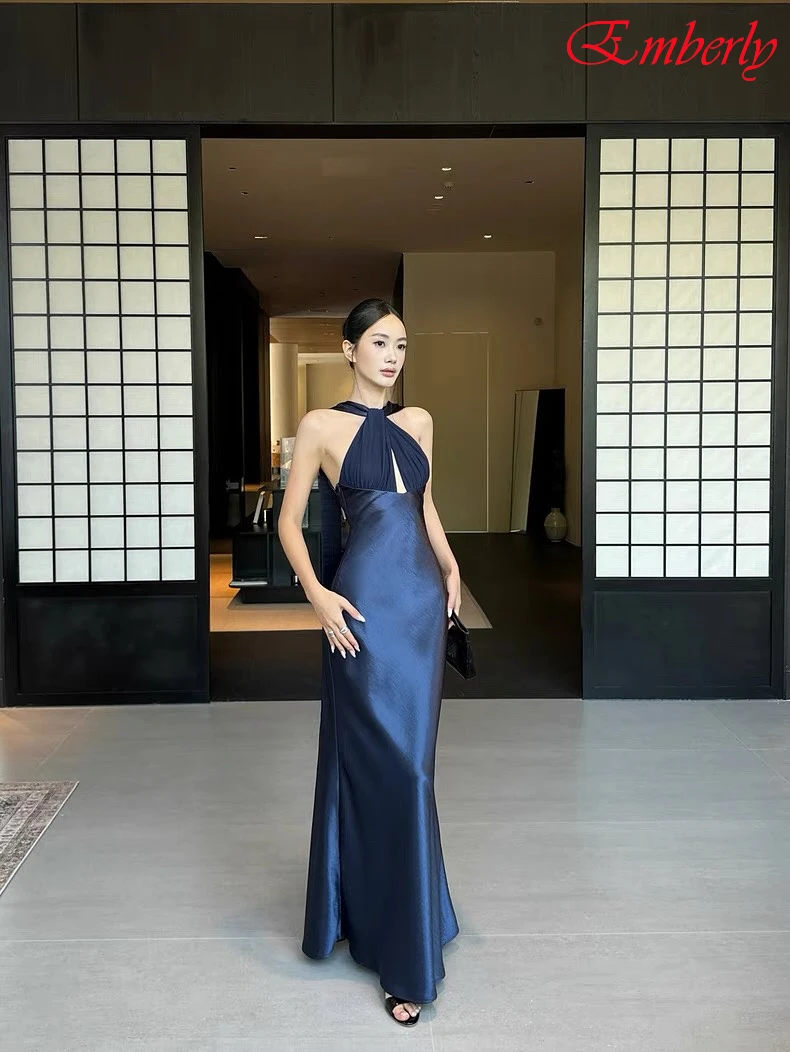 

Customized Straight Halter Elegant Formal Evening Dress Temperament High Quality Bespoke Occasion Gowns Delicate Prom Dress