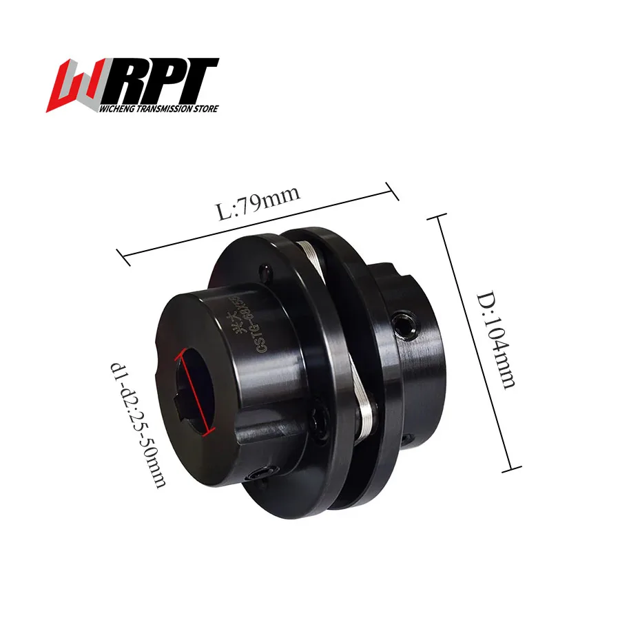 

CSTG Diaphragm Coupling Sleeve 45# Steel Elastic Diaphragm Coupling High Torque Stepped Flange Coupling CSTG-104X79