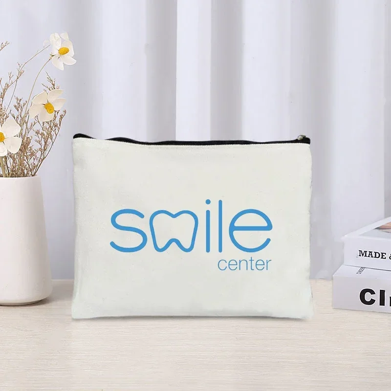 Dental Health Elf Make up Bag Women's Cosmetic Canvas Pouch Make up Handbags Dentist Travel Toiletry Bag School Pencil Case