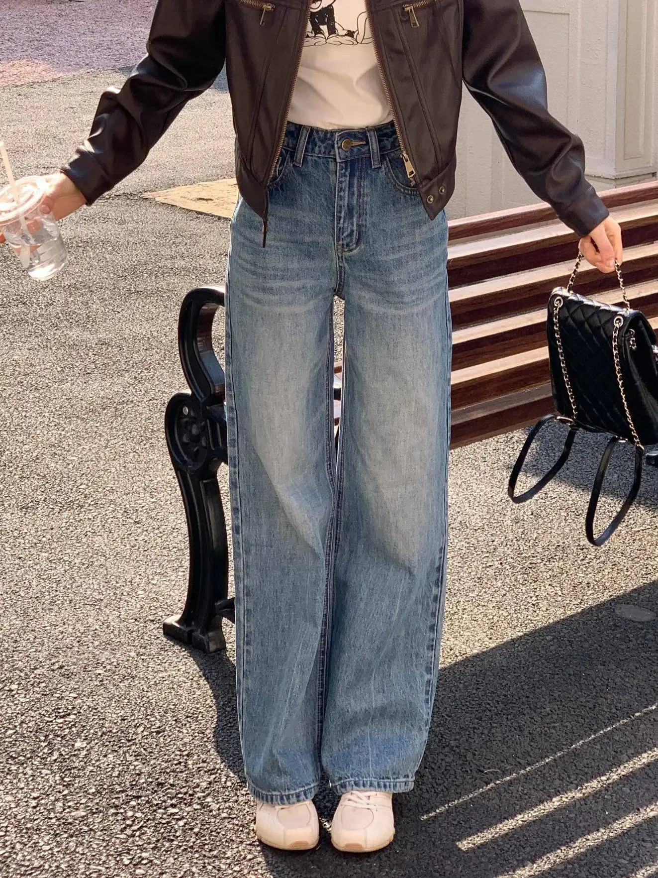

High Waist Wide Leg Jeans Women's American Retro Sle Spring 2026 New Small Size Straight Cut Denim Pants Commute Friendly