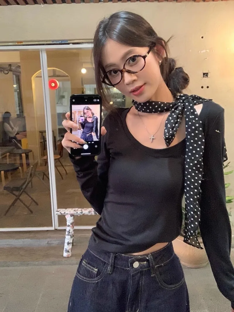 

Футболки с длинными рукавами, женские хлопковые топы в богемном стиле, свободная посадка, большие размеры, розовая кружевная отделка, удобная мягкая ткань, осень-зима